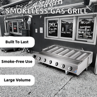 Nouveau Grill Électrique Commercial Sans Fumée en Acier Inoxydable avec Contrôle Tactile et Minuteur 110V/220V pour Barbecue Extérieur et Brochettes, 10-11 Plaques