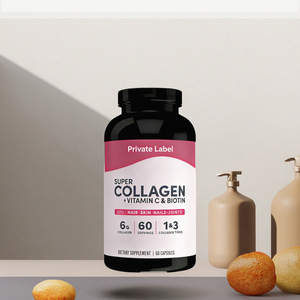 Capsules de collagène sans gluten, enrichies en vitamine C et biotine, pour adultes, pour la nutrition des cheveux, de la peau et des ongles, 60 comprimés/flacon - Product Image 3