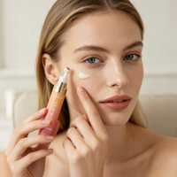 Crème Contour des Yeux Han Linger à Marque Privée avec Applicateur à Billes Massantes – Anti-rides, Raffermissante et Hydratante, Élimine les Poches et les Cernes