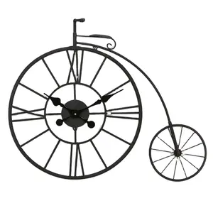 Creative Retro Vintage Rustic Bike Iron Clock Antique Bicycle Metal Wall Clock