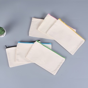 Estuche Multiusos <span class=keywords><strong>para</strong></span> Lápices con Cierre Resistente, Bolsa <span class=keywords><strong>de</strong></span> Lona en Blanco <span class=keywords><strong>para</strong></span> Proyectos <span class=keywords><strong>de</strong></span> Manualidades - Product Image 2