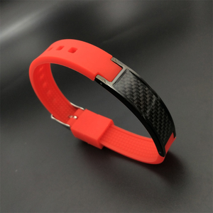 Pulseira de silicone de gel de fibra de carbono, pulseira de energia preta/anti fadiga anion - Product Image 4