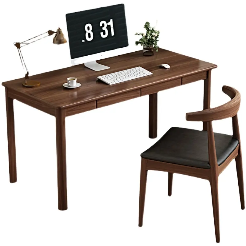 Escritorio de madera maciza de lujo, conjunto de muebles de estudio, combinación doméstica china, mesa de ordenador