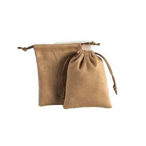 Sac en suède, sac à bijoux, emballage à cordon, sac porte-bonheur en velours brocart, personnalisable avec logo - Product Image 1