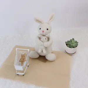 귀여운 부모-자식 봉제 토끼 창조적 인 봉제 토끼 어머니 토끼 아기 봉제 장난감 박제 동물 장난감 어린이 인형