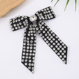 Fashionable Luxury Fabric Spring Hair Clip with Rhinestone <b>Bow</b> Bridal Hair Accessory for Prom and Daily Use - Product Image 5