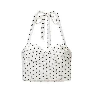 Camisola Retro 2026 Estilo Chica Sexy con Estampado de Puntos, Top de Verano sin Espalda con Cuello Halter - Product Image 1