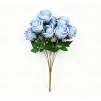 Rose artificielle réaliste à 9 branches, sans entretien, en soie, petit buisson, style nordique, décoration de Noël pour un intérieur moderne