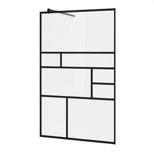 Mampara de Ducha con Vidrio ESG Transparente de 39.4x76.8 Pulgadas, Accesorio de Baño Moderno con Marco y Puerta con Bisagras - Product Image 1