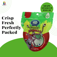 Personnalisé 50g,100g Impression Zip Lock Ziplock Logo Bonbons Alimentaires Forme Plastique Stand up Pouch Emballage Mylar Sac