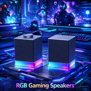 Système audio stéréo sans fil 2.0 Effets d'éclairage RGB Commandes tactiles Bouton de volume Parfait pour le jeu et le multimédia - Product Image 1