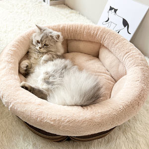 Nueva Llegada Oem Factory Travel Round Striped Warm Para Perros Gatos Pet Donut <span class=keywords><strong>Cave</strong></span> Bed - Product Image 5