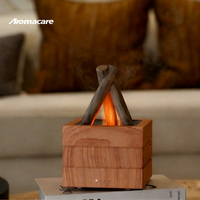 Diffuseur d'huiles essentielles à effet de flamme, simulant un feu de camp, avec port USB ultrasonique