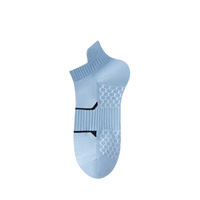 Chaussettes de cheville en polyester et nylon avec logo personnalisé, motif imprimé numérique rayé, évacuation de l'humidité, maille respirante, pour la course, avec revers, collection automne