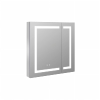 Armoire de salle de bain murale LED moderne pour hôtel, miroir en verre HD, cadre en aluminium noir foncé, étanche, design rectangulaire, garantie 3 ans