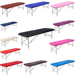 Lit de massage pliable portable à 2 sections, de haute qualité et bon marché, réglable en hauteur, pour <span class=keywords><strong>spa</strong></span>, salon de beauté, tatouage, table de massage faciale - Product Image 2