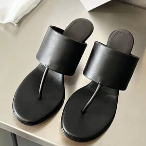 Sandales de créateur style été à talon haut, sexy, bout rond, en cuir véritable, à bout ouvert, mode, mules et claquettes pour femmes - Product Image 1