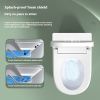 WC intelligent électrique monobloc avec bidet intégré, double chasse P-trap/S-trap, capteur de pied et réservoir encastré pour usage domestique et hôtelier