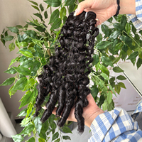 Extensions de cheveux bouclés birmans en gros d'usine, mèches de fibres mixtes, couleur naturelle, fournisseur de tissages bouclés