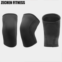 2022 couleur pure noir sport genouillère 5mm 7mm néoprène personnalisé haltérophilie compression fournisseur genouillère orthèse
