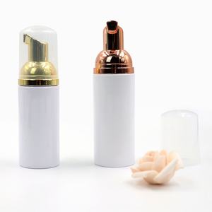Botella de Plástico Vacía con Bomba para Jabón Espumoso, 30ml 50ml 100ml, Transparente Esmerilado/Blanco, para Limpiador Facial, Mousse, con Bomba Dorada - Product Image 1