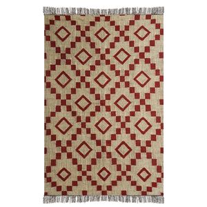 พรมปอกระเจาขนสัตว์ถักลายเรขาคณิตสำหรับบ้านโรงแรมห้องนั่งเล่น - Product Image 6