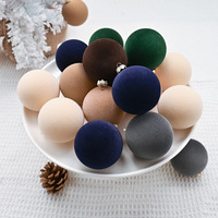 Juego de Adornos Navideños de Bolas Flocadas de Alta Calidad de 6 cm, Decoraciones para Árboles con Tacto de Terciopelo Suave, Adornos Colgantes para Navidad, Hogar, Fiestas