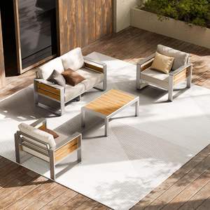 टेबल रूम के साथ नया डिजाइन गार्डन लाउंज सोफे टेबल रूम के साथ टेबल टेबल पैटियो वार्तालाप सेट मेटल बालकनी सोफा - Product Image 4