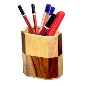 Handmade Wooden <b>Pen</b> Holder Desk Organizer Natural Wood Pencil Cup Office Stationery Organizer - Product Image 1
