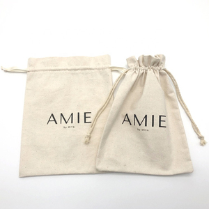 Sac en coton mousseline personnalisé avec logo, sac à cordon en toile de coton écologique pour cadeau - Product Image 2