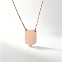Collier pendentif en acier inoxydable poli miroir, plaqué or 18 carats sous vide, étanche, inaltérable, gravure de nom personnalisée, vente en gros