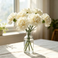Fleurs artificielles de carnations, marguerites à tige unique, carnations en soie blanches, bordeaux, roses, fausses carnations pour la fête des mères, décoration de mariage