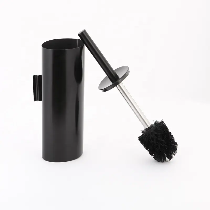 Moderno elegante fino aço inoxidável polimento parede pendurada Toliet Brush com suporte