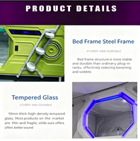 Lit-capsule intelligent de luxe pour les chambres d'hôtel-capsule modernes et les cabines avec fonction de relaxation et de sieste