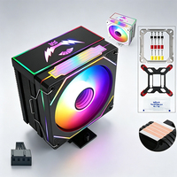 Dissipateur thermique pour processeur QiuzAim 12e génération 1700, 4 caloducs, X79/x99, 4 broches LGA2011/1150/1200 avec couvercle, ventilateur 120 mm LED/AM4/I7