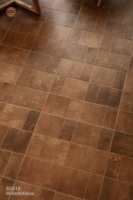 Carreaux de sol antidérapants pour restaurants 600x600mm, carreaux de sol en porcelaine marron mat effet pierre de château français 24x24