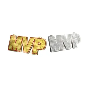 Custom Colorful MVP Necklace Medal World Championships Online Fun Game MVP Custom Baseball Softball Necklace for men