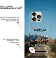 Coque vierge de haute qualité 2-en-1 en TPU et PC, avec revêtement par sublimation, finition brillante/mate, bouton ouvert/fermé, personnalisable pour iPhone 16 17