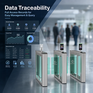 Barrera Abatible KMS SS304 con Reconocimiento Facial, Sistema de Control de Acceso para Edificios de Oficinas, Estaciones de Metro, Ferrocarriles, Aeropuertos y Pasos de Personal - Product Image 1