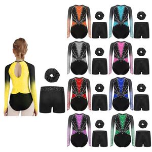 Tenue de gymnastique et de danse pour filles de 6 à 16 ans, justaucorps avec short, pour spectacles sur scène, compétitions, fabricant de vêtements de danse - Product Image 1