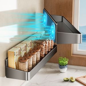 Organizzatori Moderni da Parete per Frigorifero e <span class=keywords><strong>Mensola</strong></span> <span class=keywords><strong>Magnetica</strong></span> in Metallo per Conservazione Spezie in Cucina Senza Necessità di Foratura - Product Image 3