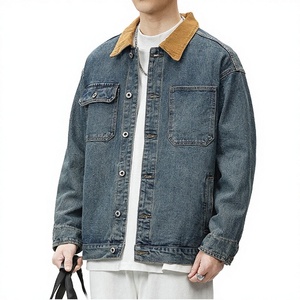 Nouvelle Collection 2025 – Blouson en Jean Homme Grande Taille Style Vintage Écologique pour l'Automne, Col Rabattu, Boutons, Coupe Ample, Effet Délavé - Product Image 3