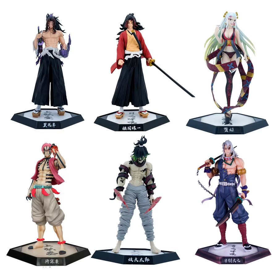 Figure Anime Ume Daki: Statue Di Gyutaro, Kokushibo, Yoriichi E Akaza In PVC. Ornamenti Da Collezione Per Fan Regalo.