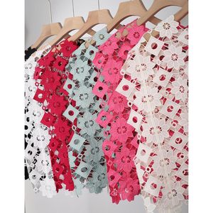 FOXA Chaleco de encaje floral calado para mujer, top corto de verano, prenda exterior - Product Image 6