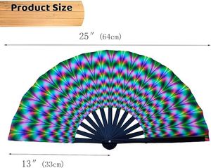 13inch UV Glowing Plastic <b>Hand</b> <b>Fan</b> for Dancing - Product Image 3
