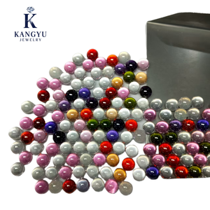 Высококачественные сферические циркониевые бусины 3 мм-12 мм, свободные кубические циркониевые каменные бусины для изготовления браслетов, оптовая продажа с фабрики - Product Image 1