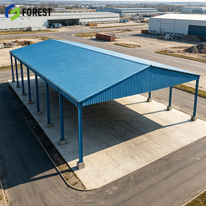Almacén Logístico de Gran Envergadura con Estructura de Acero Galvanizado a Prueba de Terremotos, Centro de Almacenamiento de Materia Prima de Gran Altura con Lados Abiertos - Product Image 1