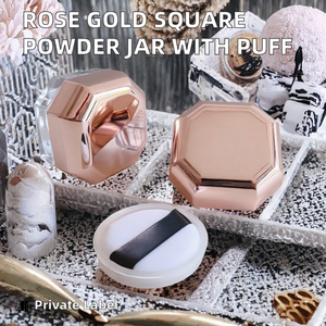Pot à rouge à lèvres carré rose doré LZ Pack en promotion, emballage cosmétique métallique personnalisé avec étiquette privée, applicateur en matériaux recyclés - Product Image 2