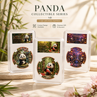 Pièce de monnaie Panda en cuivre pur 999 de 1 oz, 3D en relief, peinte aux UV, édition collector effet proof, avec boîte de présentation