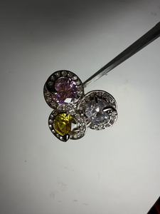 Anillo Tradicional Ajustable de Lujo con Cristales Multicolores, Bañado en Oro y con Piedras Preciosas Naturales Arcoíris para Mujer CN - Product Image 2